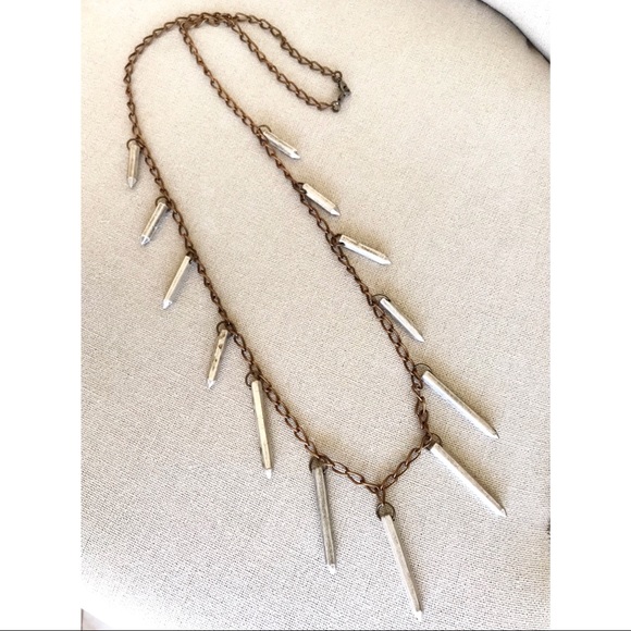 LUV AJ Long Metal Hanging Spike Necklace - Picture 5 of 6